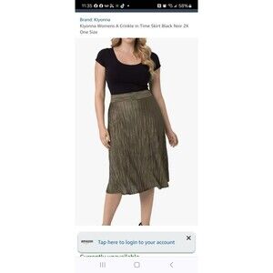 Kiyonna Women Crinkle In Time Metallic Swing Skirt 2 Plus Lined D22-2